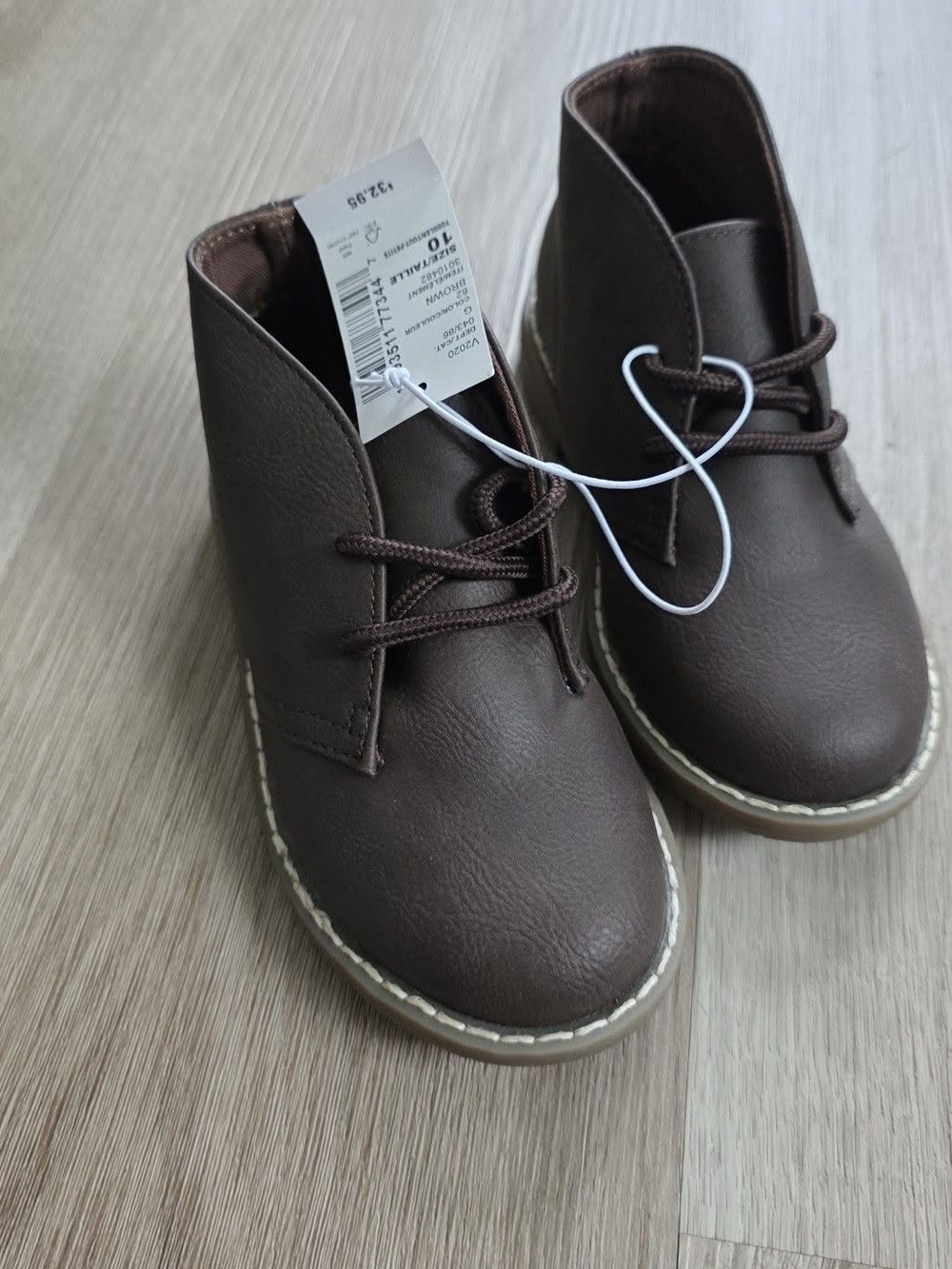 The Children's Place Brown Faux-Leather Lace-Up Kids Boots